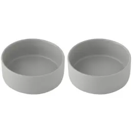 2-Piece Pet Bowl & Stand Grey Bowls